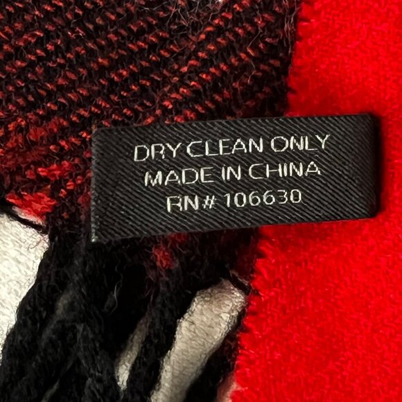 Enzo Mantovani 100% Cashmere Scarves Red /Black/Gray  Soft Luxurious Warm Fringe - Picture 5 of 14